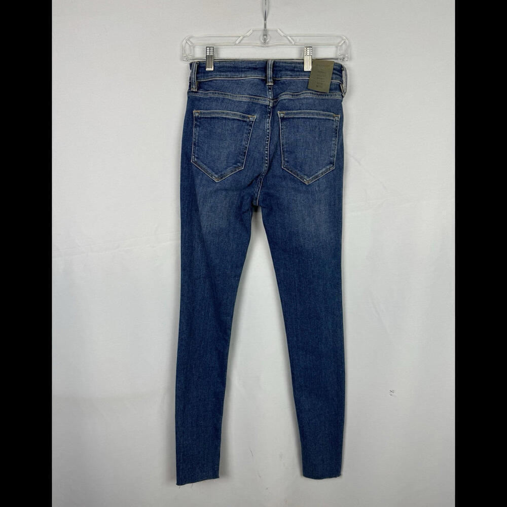 AllSaints Miller Mid Rise Skinny Jeans Mid Indigo Blue Size 26x29 - Picture 2 of 6